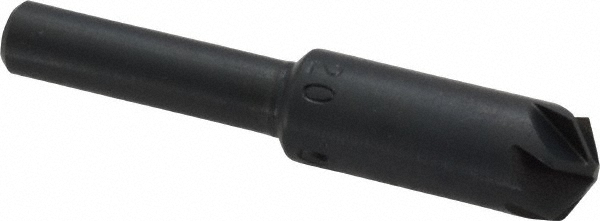 Hertel Countersink: 1/4" Head Dia, 120.00 deg Included Angle, 6 Flute, Solid Carbide, Right Hand Cut - 336-003090