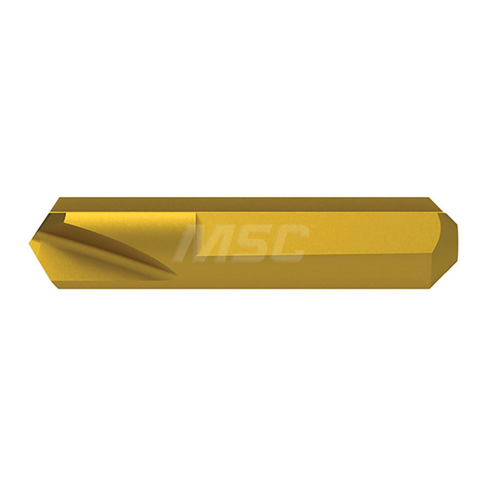 Hertel Countersink: 1/4" Head Dia, 120.00 deg Included Angle, 6 Flute, Solid Carbide, Right Hand Cut - 336-003090