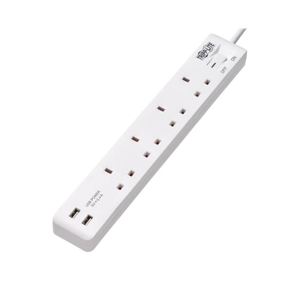 Tripp Lite 4-Outlet Power Strip w/ Usb-A Charging Bs1363A Outlets, 220-250V,  - PS4B18USBW