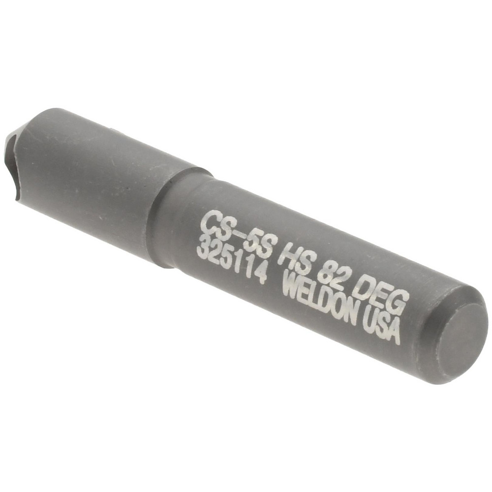 Weldon Countersink: 17/64" Head Dia, 82.00 deg Included Angle, 0 Flute, High-Speed Steel, Right Hand Cut - 98812-94-W