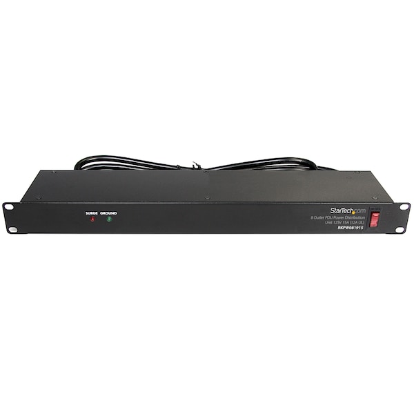 Startech.Com 8 Outlet PDU Power Distribution Unit 125V 15A (12A UL) - RKPW081915