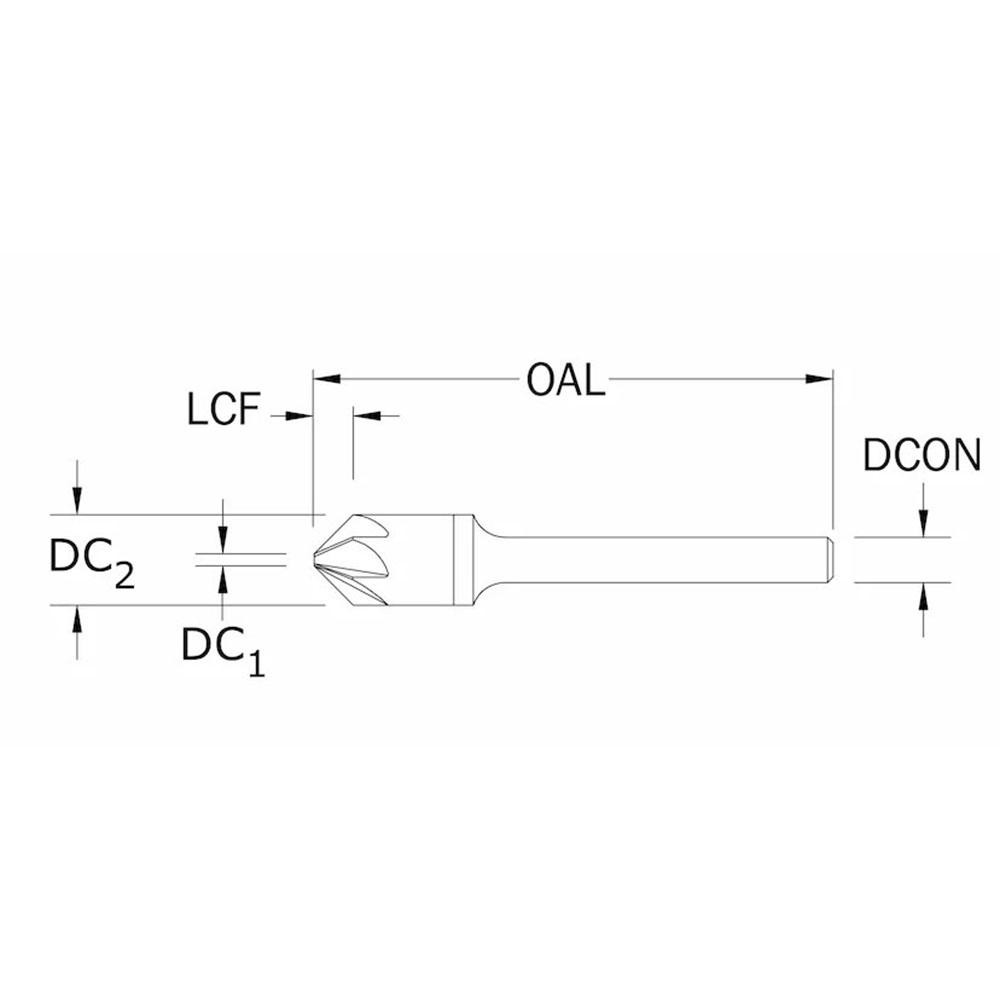 SGS Countersink: 1" Head Dia, 90.00 deg Included Angle, 6 Flute, Solid Carbide, Right Hand Cut - 74270