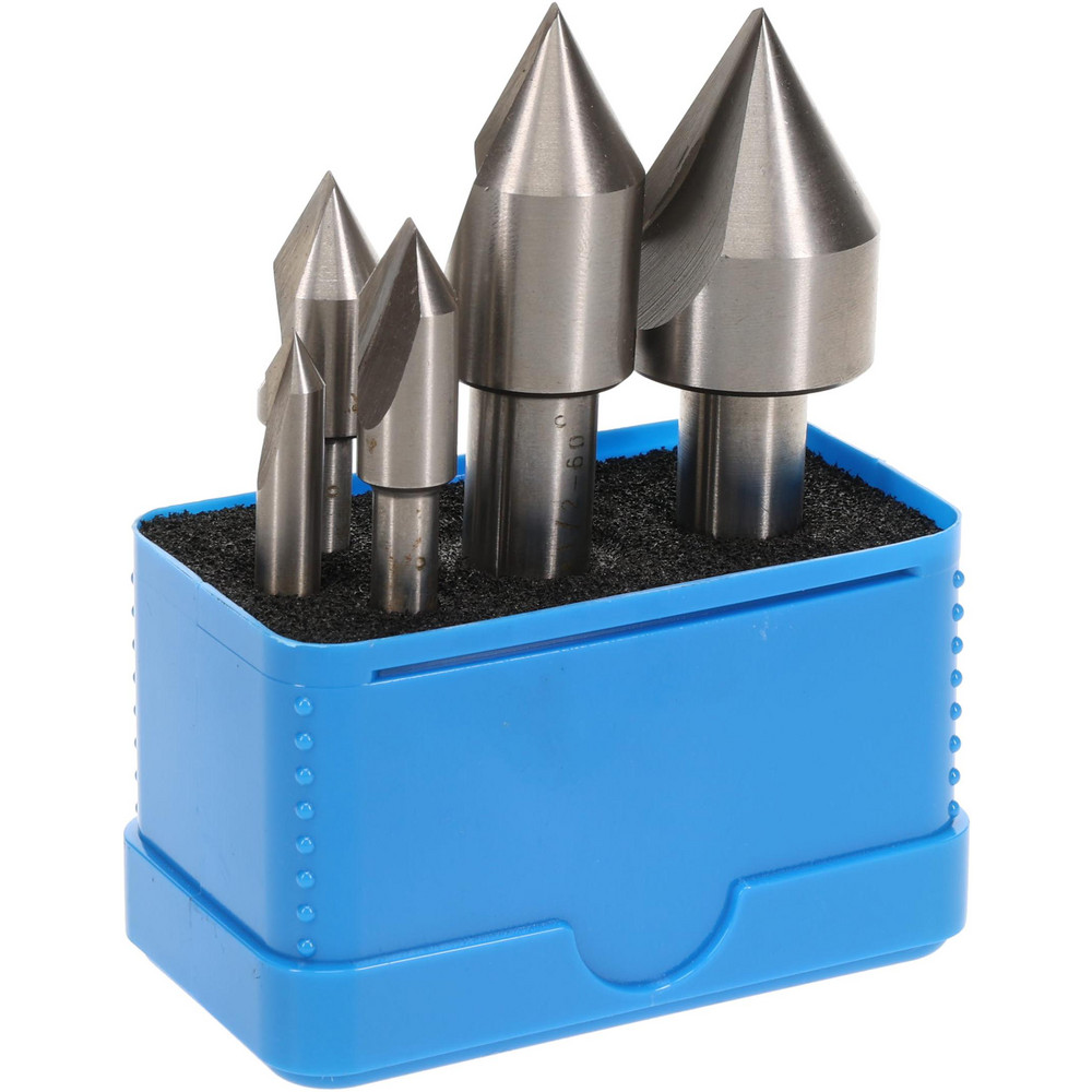 Value Collection Countersink Set: 5 Pc, 1/4 to 1" Head Dia, 1 Flute, 60 deg Included Angle - SC10605S