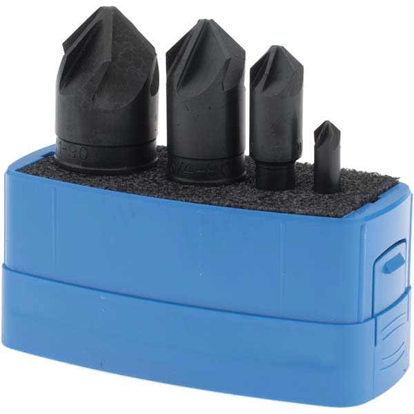 M.A. Ford® Countersink Set: 4 Pc, 1/4 to 1" Head Dia, 6 Flute - 79000013