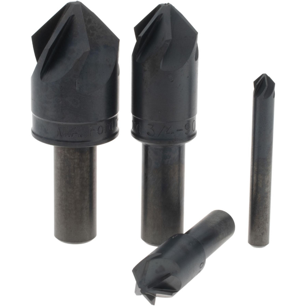 M.A. Ford® Countersink Set: 4 Pc, 1/4 to 1" Head Dia, 6 Flute - 79000013