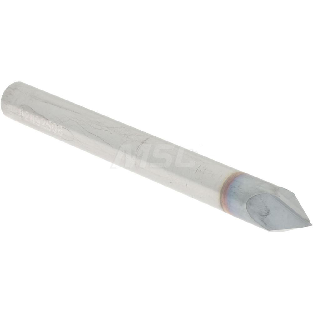 Accupro Chamfer Mill: 3/16" Dia, 3/16" Shank Dia, 60 deg, 2 Flute, Solid Carbide, Single End - 2500198