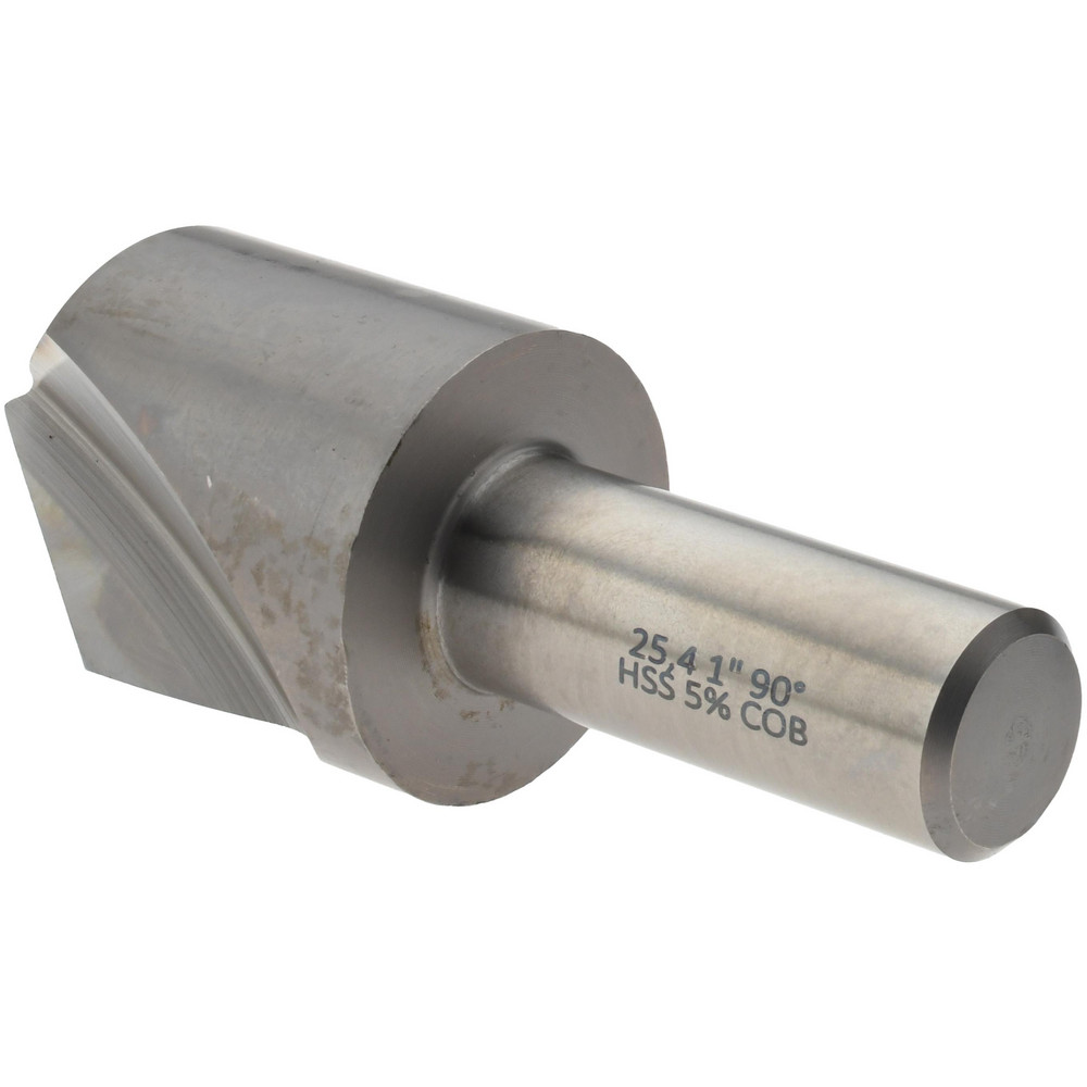 Magafor Countersink: 1" Head Dia, 90.00 deg Included Angle, 1 Flute, Cobalt Steel, Right Hand Cut - 84421254000
