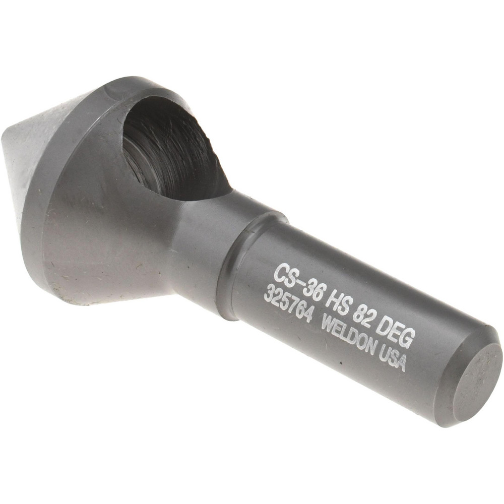 Weldon Countersink: 1-1/8" Head Dia, 82.00 deg Included Angle, 0 Flute, High-Speed Steel, Right Hand Cut - 98826-94-W
