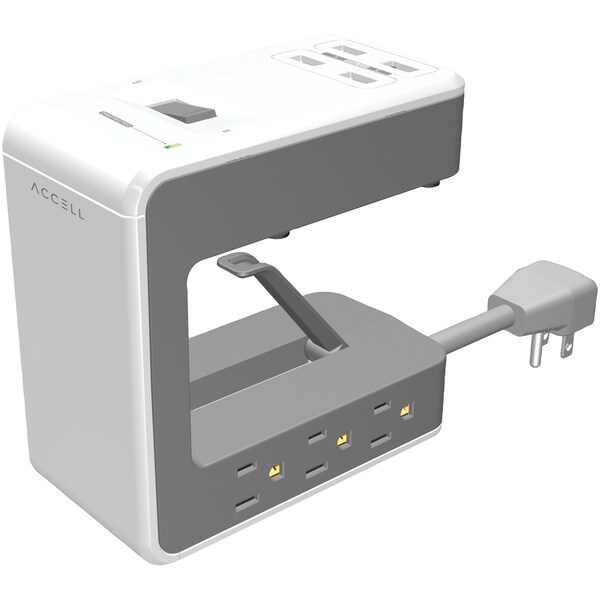 Accell Power U Power Station with Surge Protection, 6-Foot Cord (White) - D080B-045F