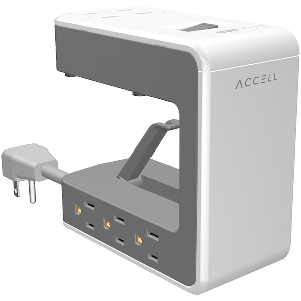 Accell Power U Power Station with Surge Protection, 6-Foot Cord (White) - D080B-045F