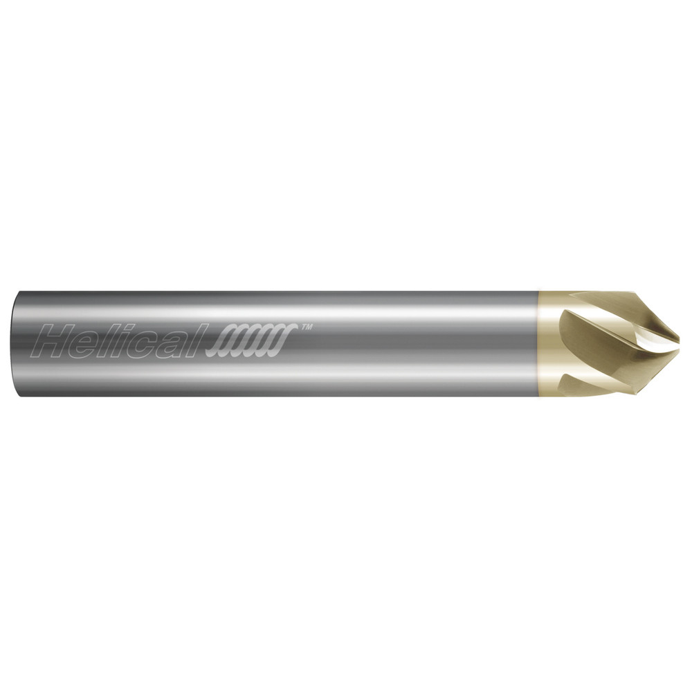 Helical Solutions Chamfer Mill: 1/8" Dia, 1/8" Shank Dia, 60 deg, 5 Flute, Solid Carbide, Single End - 88440