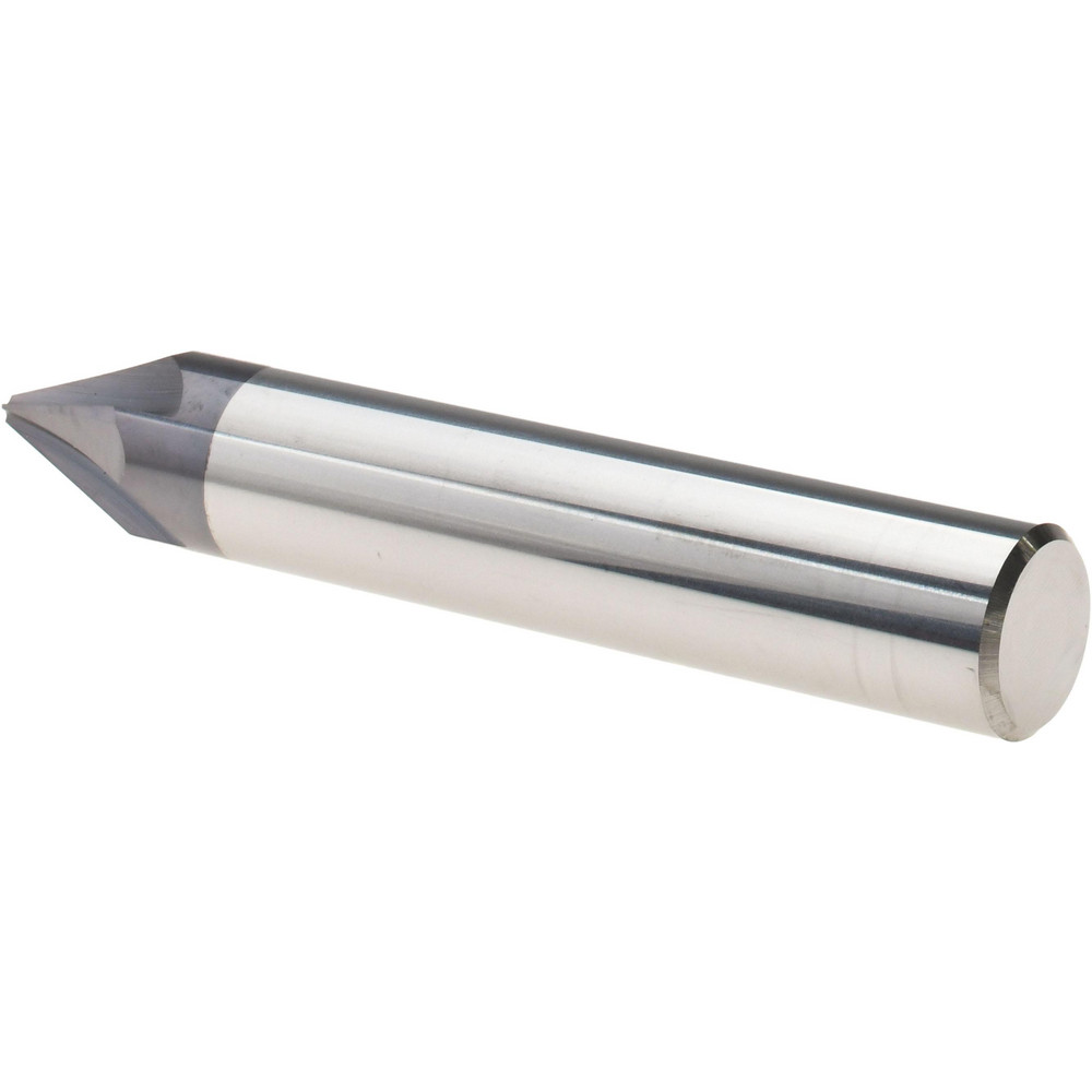 Harvey Tool Chamfer Mill: 1/2" Dia, 1/2" Shank Dia, 45 deg, 4 Flute, Solid Carbide, Single End - 18323-C3