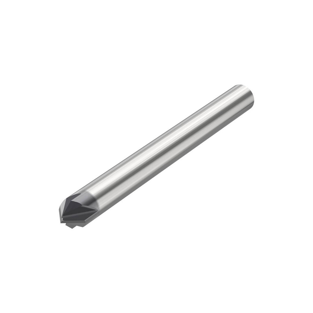 Harvey Tool Chamfer Mill: 1/2" Dia, 1/2" Shank Dia, 45 deg, 4 Flute, Solid Carbide, Single End - 18323-C3