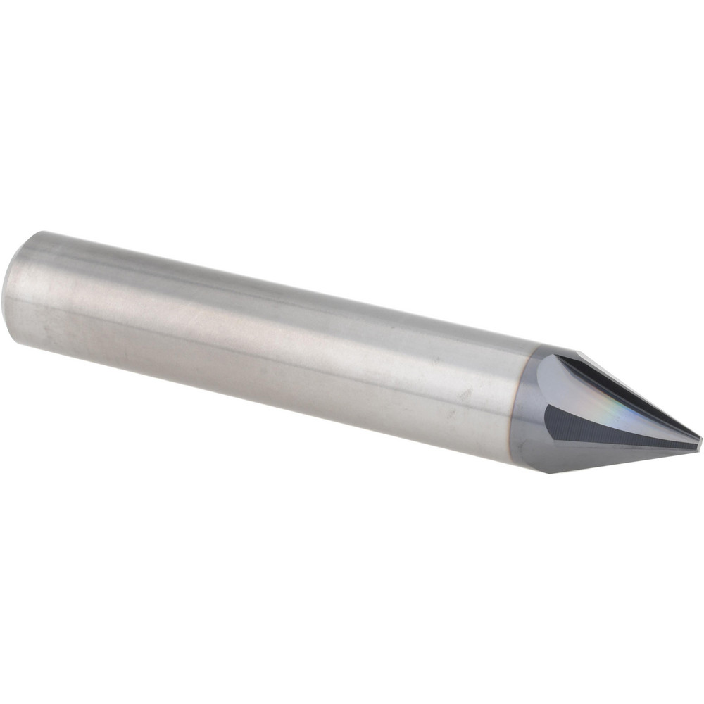 Harvey Tool Chamfer Mill: 1/2" Dia, 1/2" Shank Dia, 45 deg, 4 Flute, Solid Carbide, Single End - 18323-C3