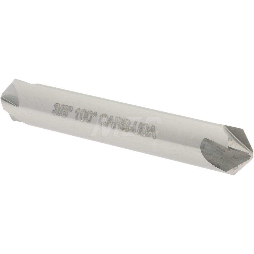 Hertel Countersink: 3/8" Head Dia, 100.00 deg Included Angle, 4 Flute, Solid Carbide, Right Hand Cut - 334-205080