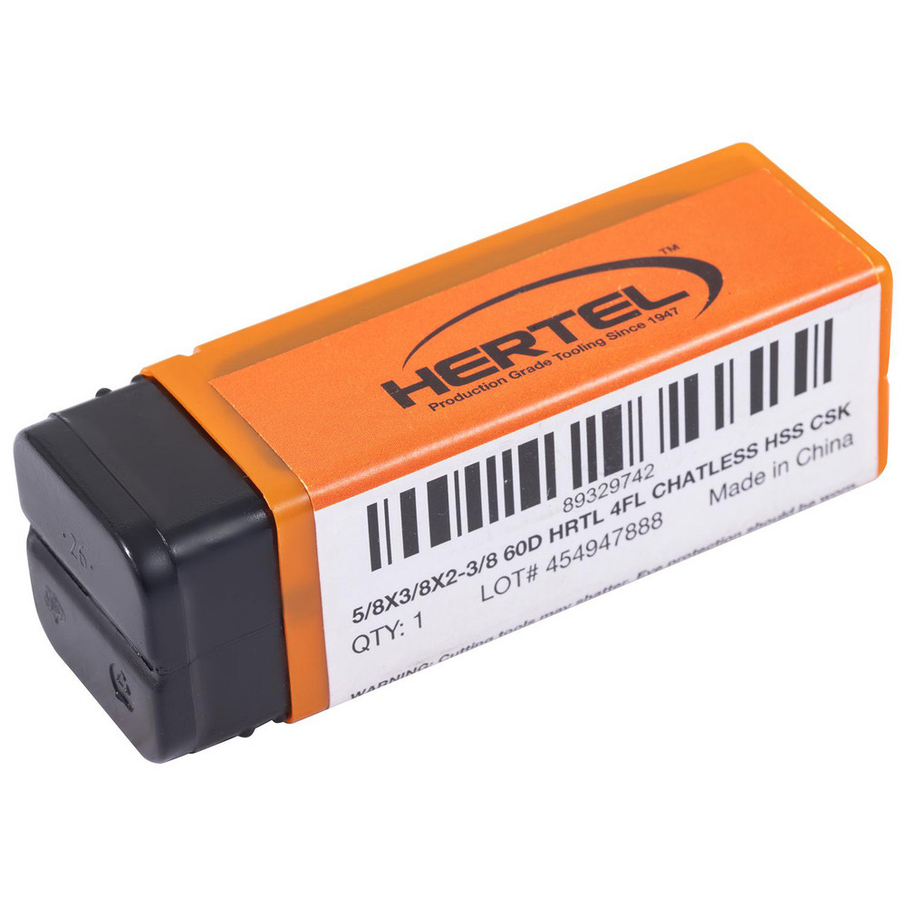 Hertel Countersink: 5/8" Head Dia, 60.00 deg Included Angle, 4 Flute, High-Speed Steel, Right Hand Cut - GX89329742