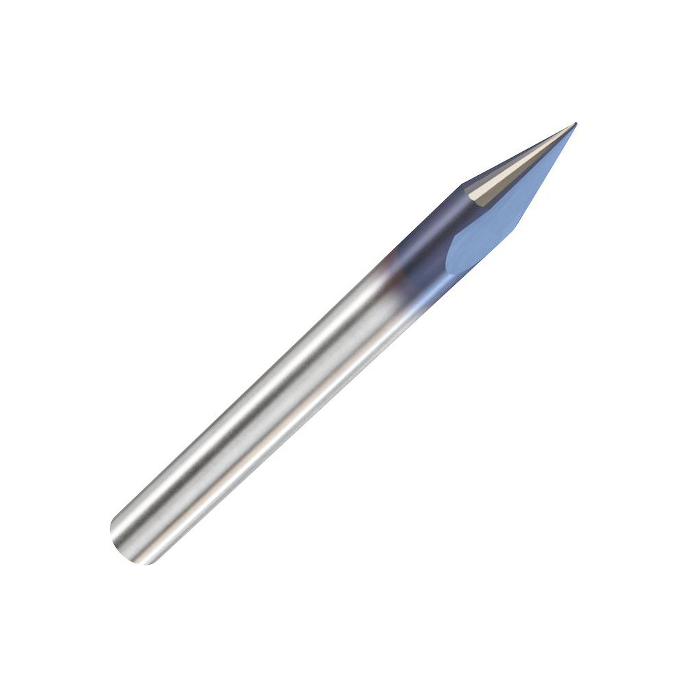 Harvey Tool Chamfer Mill: 1/8" Dia, 1/8" Shank Dia, 40 deg, 2 Flute, Solid Carbide, Single End - 18720
