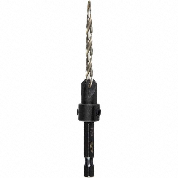 Made in USA 2-1/2" OAL, 3/8" Head Dia, 2 Flute, 100° Incl Angle, Integral Pilot, Adjustable Stop Countersink - 150-2-100-.2500