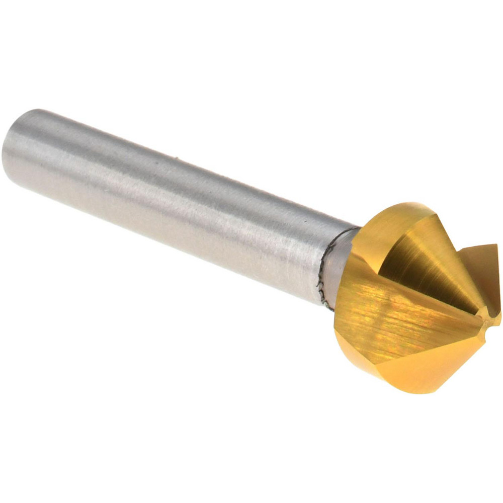 Magafor Countersink: 1/2" Head Dia, 90.00 deg Included Angle, 3 Flute, Cobalt Steel, Right Hand Cut - 84483112700