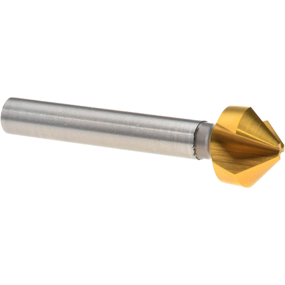 Magafor Countersink: 1/2" Head Dia, 90.00 deg Included Angle, 3 Flute, Cobalt Steel, Right Hand Cut - 84483112700
