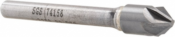 SGS Countersink: 3/8" Head Dia, 82.00 deg Included Angle, 6 Flute, Solid Carbide, Right Hand Cut - 74158