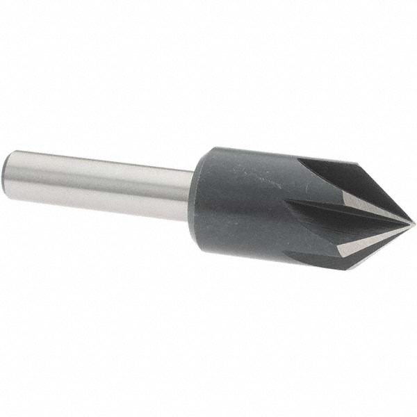 Value Collection Countersink: 1/2" Head Dia, 82.00 deg Included Angle, 6 Flute, High-Speed Steel, Right Hand Cut - 28628