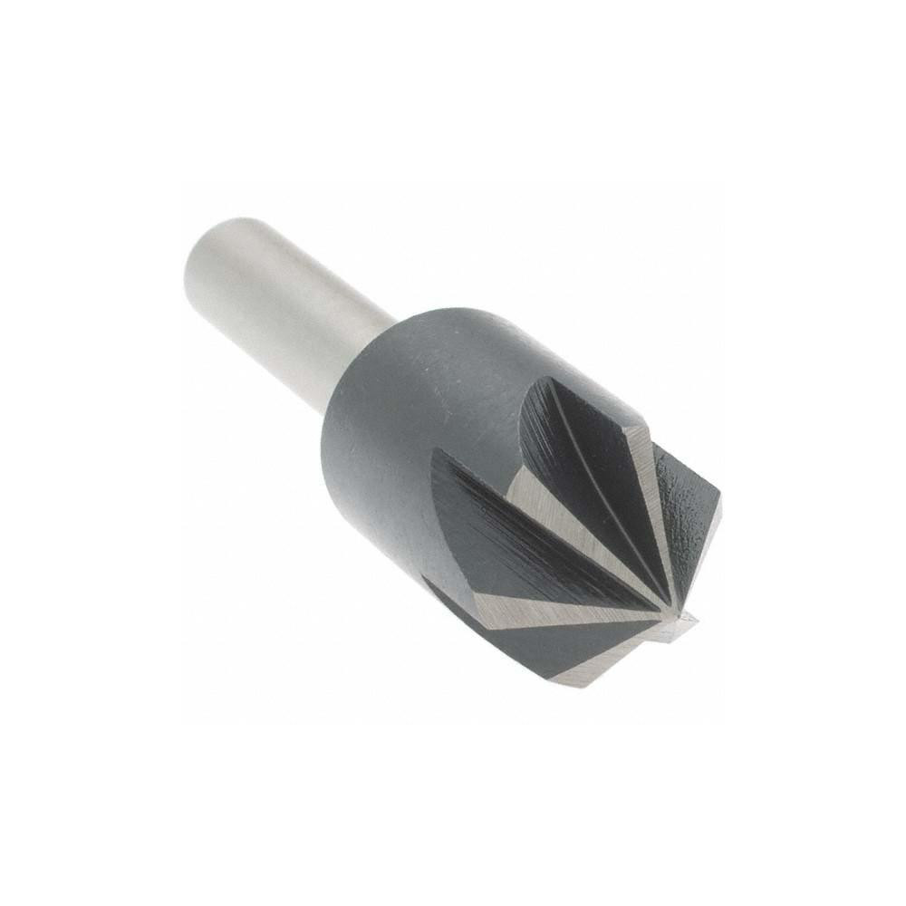 Value Collection Countersink: 1/2" Head Dia, 82.00 deg Included Angle, 6 Flute, High-Speed Steel, Right Hand Cut - 28628