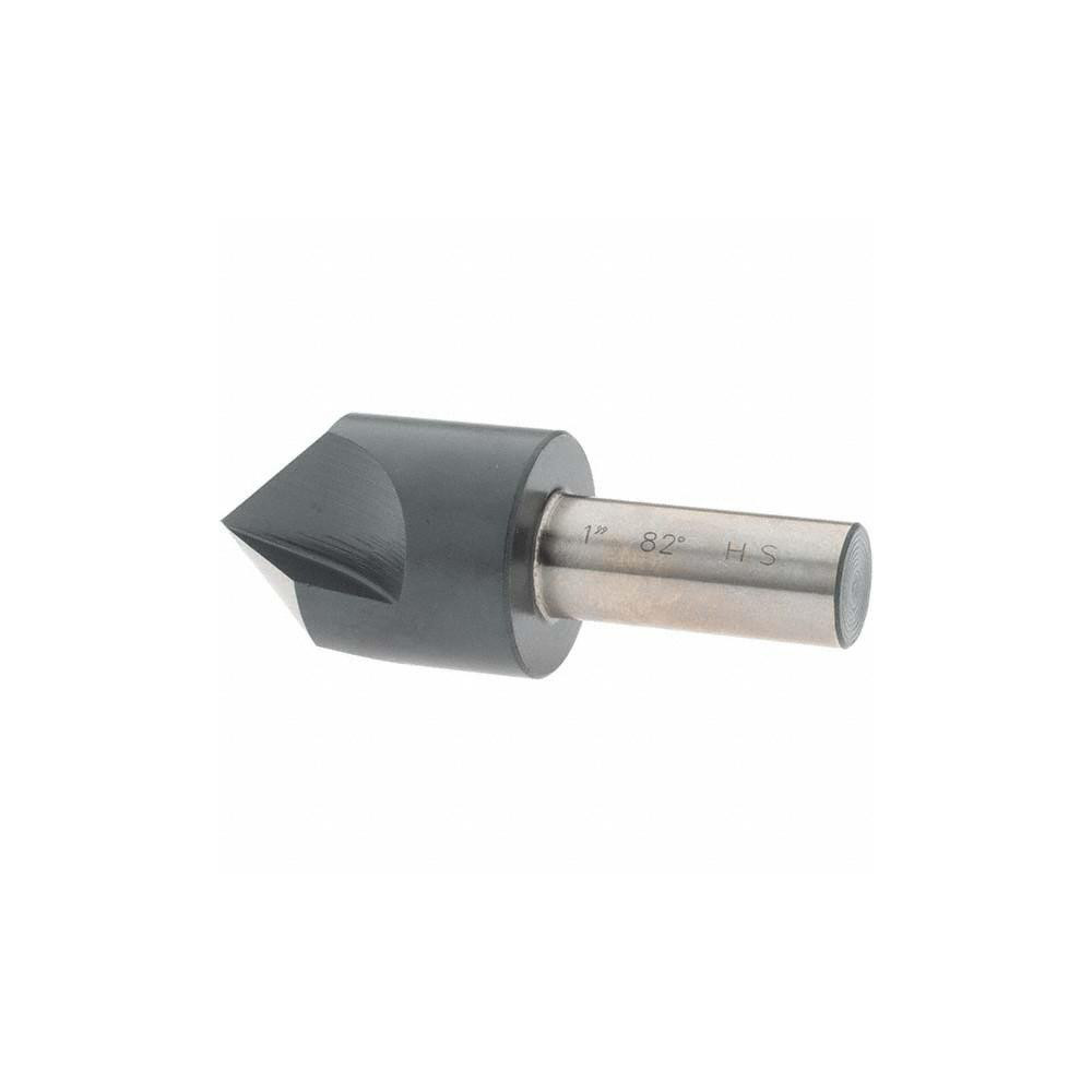 Value Collection Countersink: 1" Head Dia, 82.00 deg Included Angle, 3 Flute, High-Speed Steel, Right Hand Cut - 28620