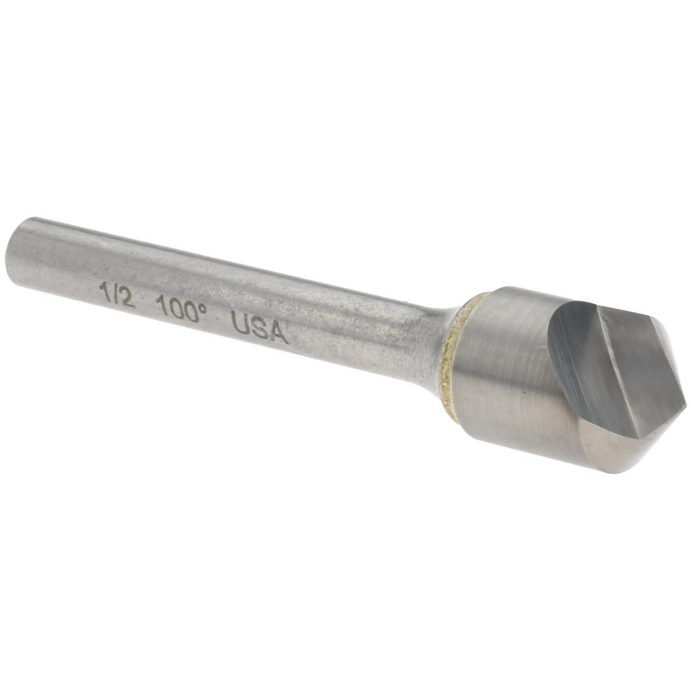 Titan USA Countersink: 1/2" Head Dia, 100.00 deg Included Angle, 1 Flute, Solid Carbide, Right Hand Cut - CS31332