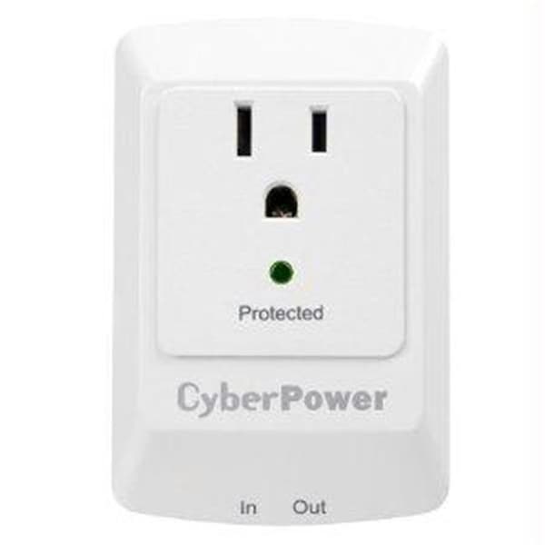 Cyberpower Cyberpower Systems 1 Nema 5-15r Outlet Wall Tap Plug 900 Joules Rj-11 Emi-rfi $25k Ceg - CSP100TW - CSP100TW