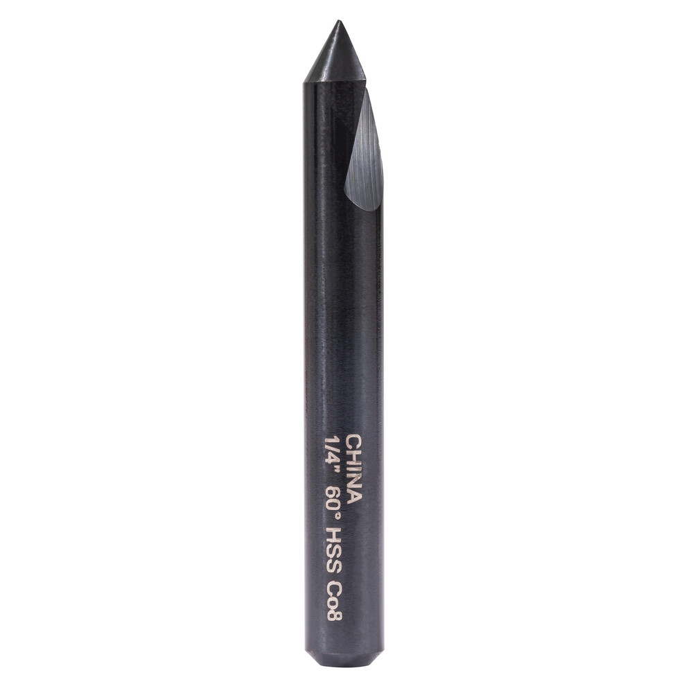 Hertel Countersink: 1/4" Head Dia, 60.00 deg Included Angle, 1 Flute, High-Speed Steel, Right Hand Cut - GX89339618