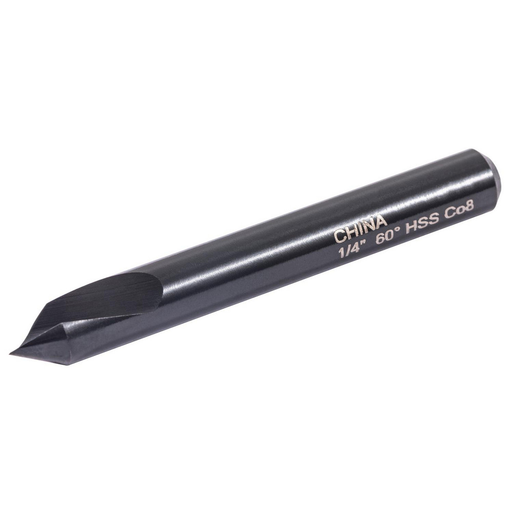 Hertel Countersink: 1/4" Head Dia, 60.00 deg Included Angle, 1 Flute, High-Speed Steel, Right Hand Cut - GX89339618