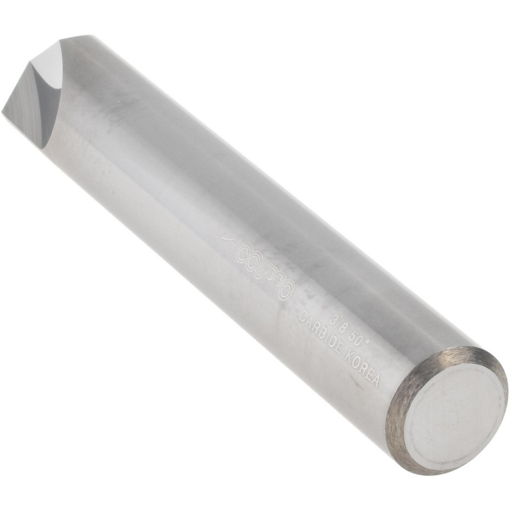 Accupro Chamfer Mill: 3/8" Dia, 3/8" Shank Dia, 100 deg, 2 Flute, Solid Carbide, Single End - E599943846