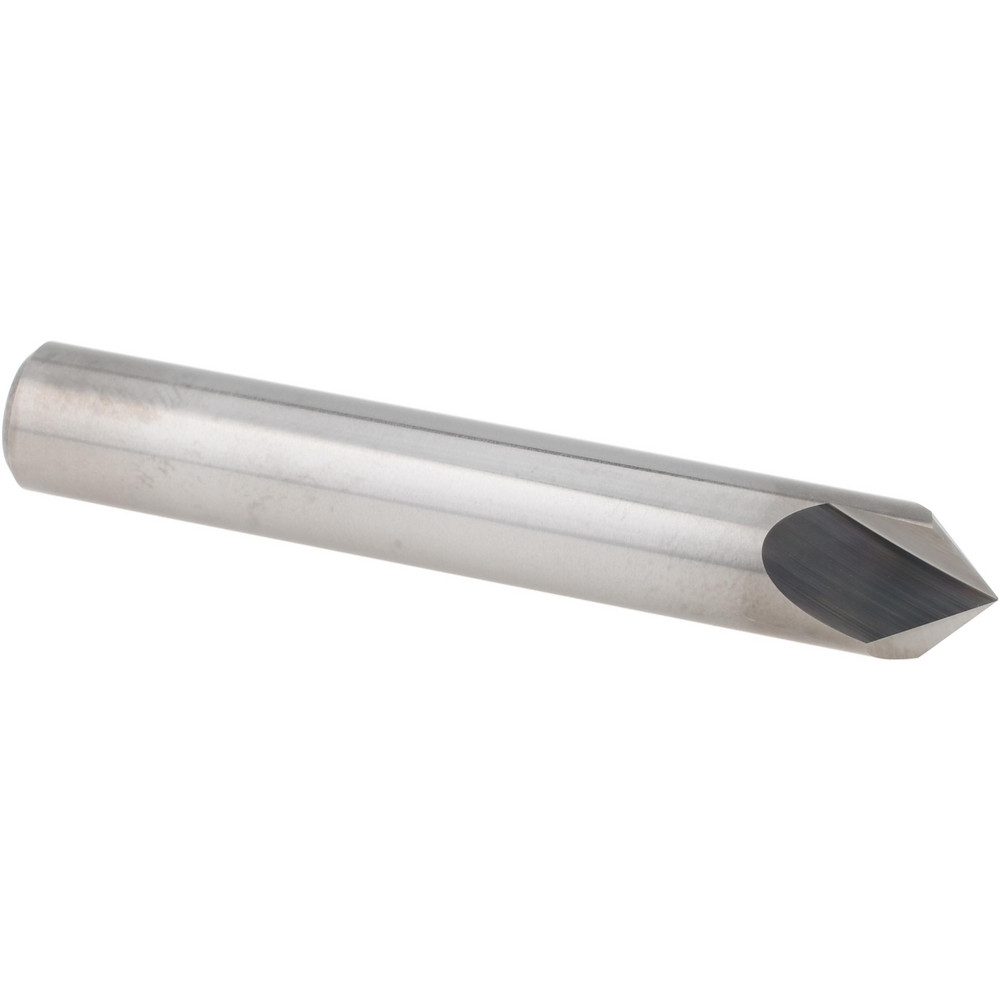 Accupro Chamfer Mill: 3/8" Dia, 3/8" Shank Dia, 100 deg, 2 Flute, Solid Carbide, Single End - E599943846