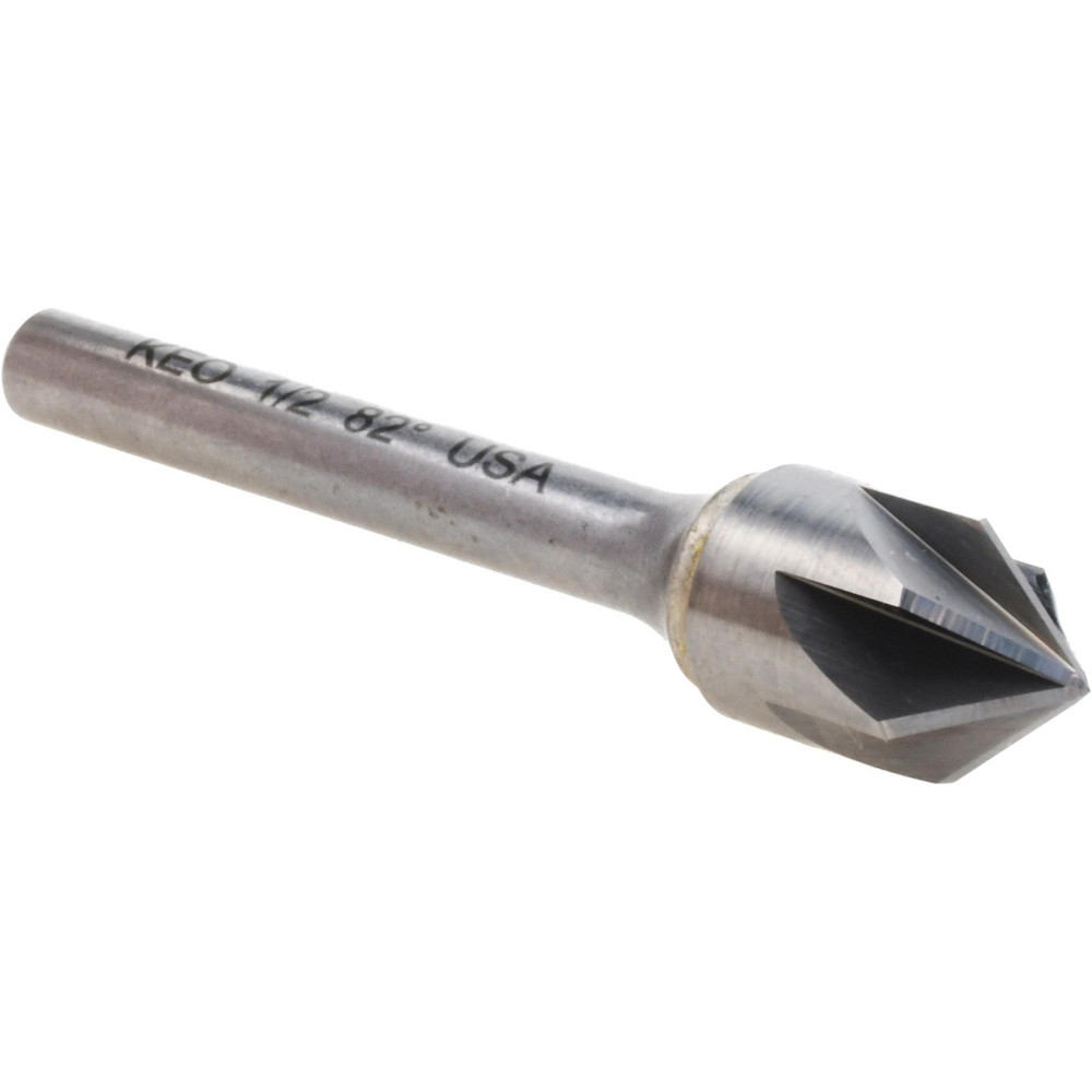 Hertel Countersink: 1/2" Head Dia, 82.00 deg Included Angle, 6 Flute, Solid Carbide, Right Hand Cut - 336-206060