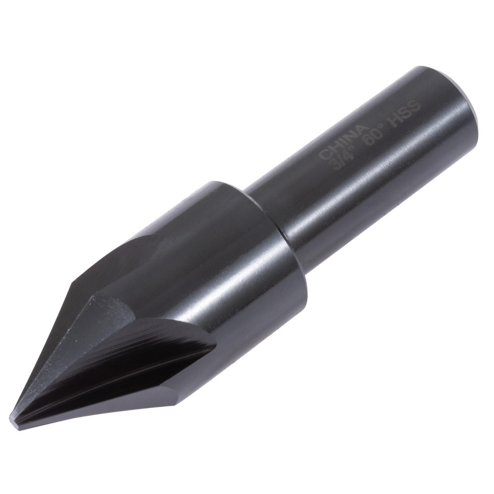 Hertel Countersink: 3/4" Head Dia, 60.00 deg Included Angle, 4 Flute, High-Speed Steel, Right Hand Cut - GX89331011