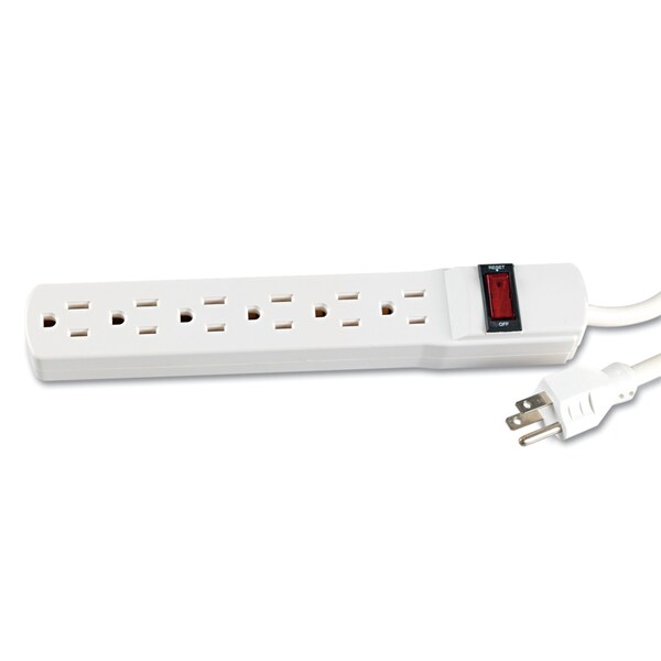 Innovera 6-Outlet Power Strip, 15 ft. Cord, 1-15/16 x 10-3/16 x 1-3/16, Ivory - IVR73315
