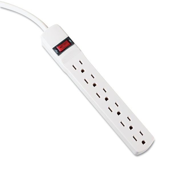 Innovera 6-Outlet Power Strip, 15 ft. Cord, 1-15/16 x 10-3/16 x 1-3/16, Ivory - IVR73315