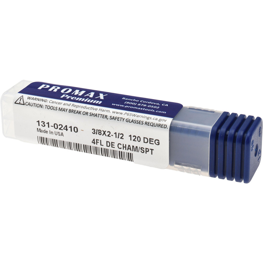 ProMax Chamfer Mill: 3/8" Dia, 3/8" Shank Dia, 120 deg, 4 Flute, Solid Carbide, Double End - 131-02410