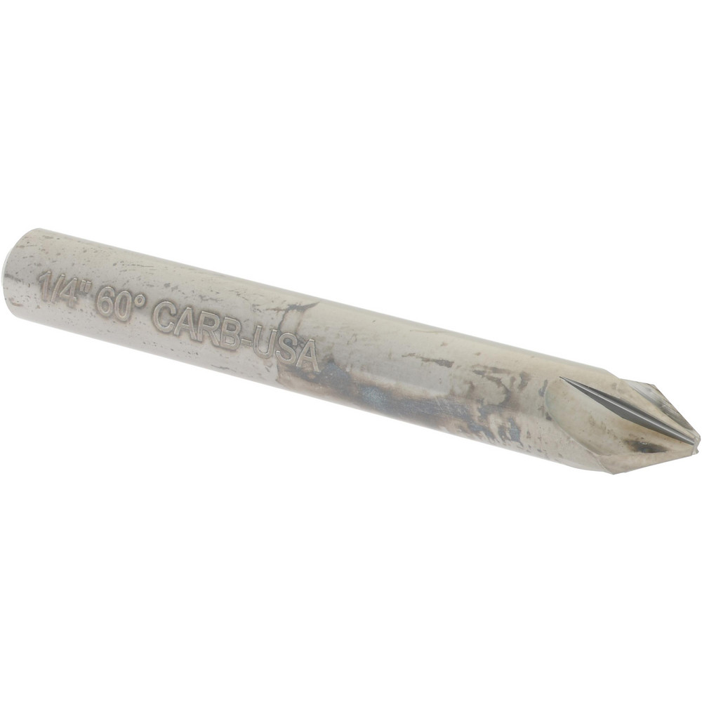 Hertel Countersink: 1/4" Head Dia, 60.00 deg Included Angle, 4 Flute, Solid Carbide, Right Hand Cut - 334-003050
