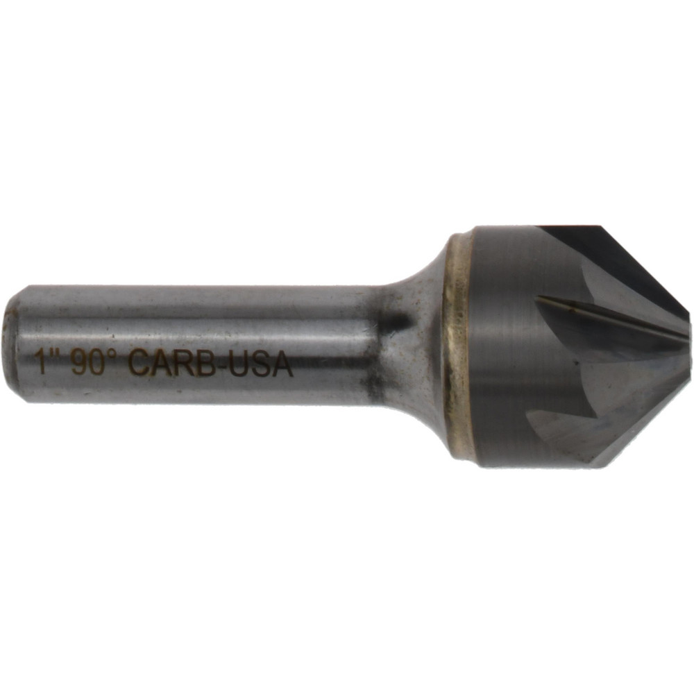 Hertel Countersink: 1" Head Dia, 90.00 deg Included Angle, 6 Flute, Solid Carbide, Right Hand Cut - 336-010070