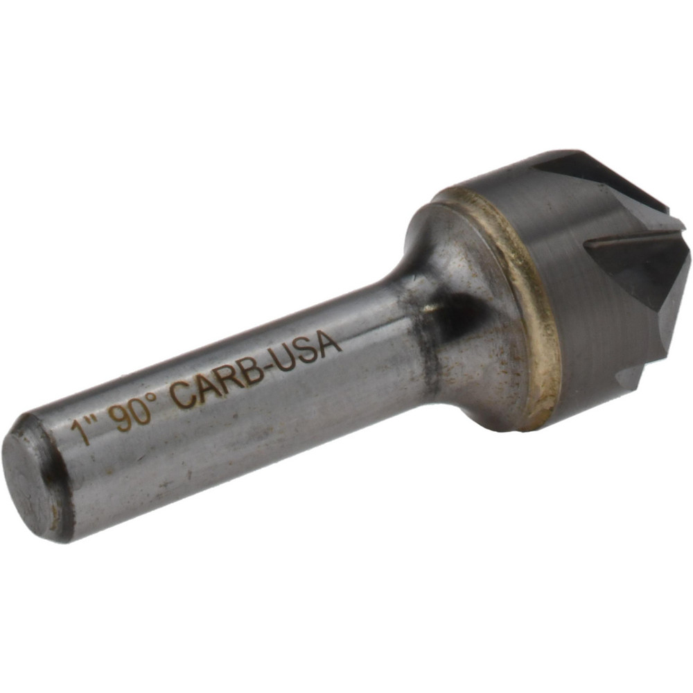 Hertel Countersink: 1" Head Dia, 90.00 deg Included Angle, 6 Flute, Solid Carbide, Right Hand Cut - 336-010070