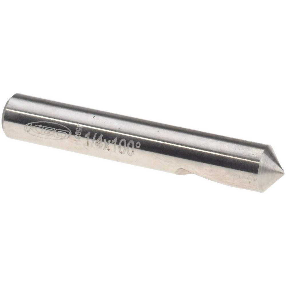 Value Collection Countersink: 1/4" Head Dia, 100.00 deg Included Angle, 1 Flute, High-Speed Steel, Right Hand Cut - SC10100016