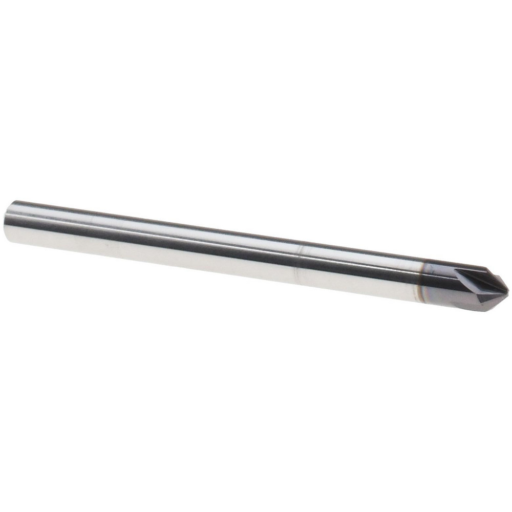 Titan USA Chamfer Mill: 1/2" Dia, 1/2" Shank Dia, 90 deg, 4 Flute, Solid Carbide, Single End - TC95427
