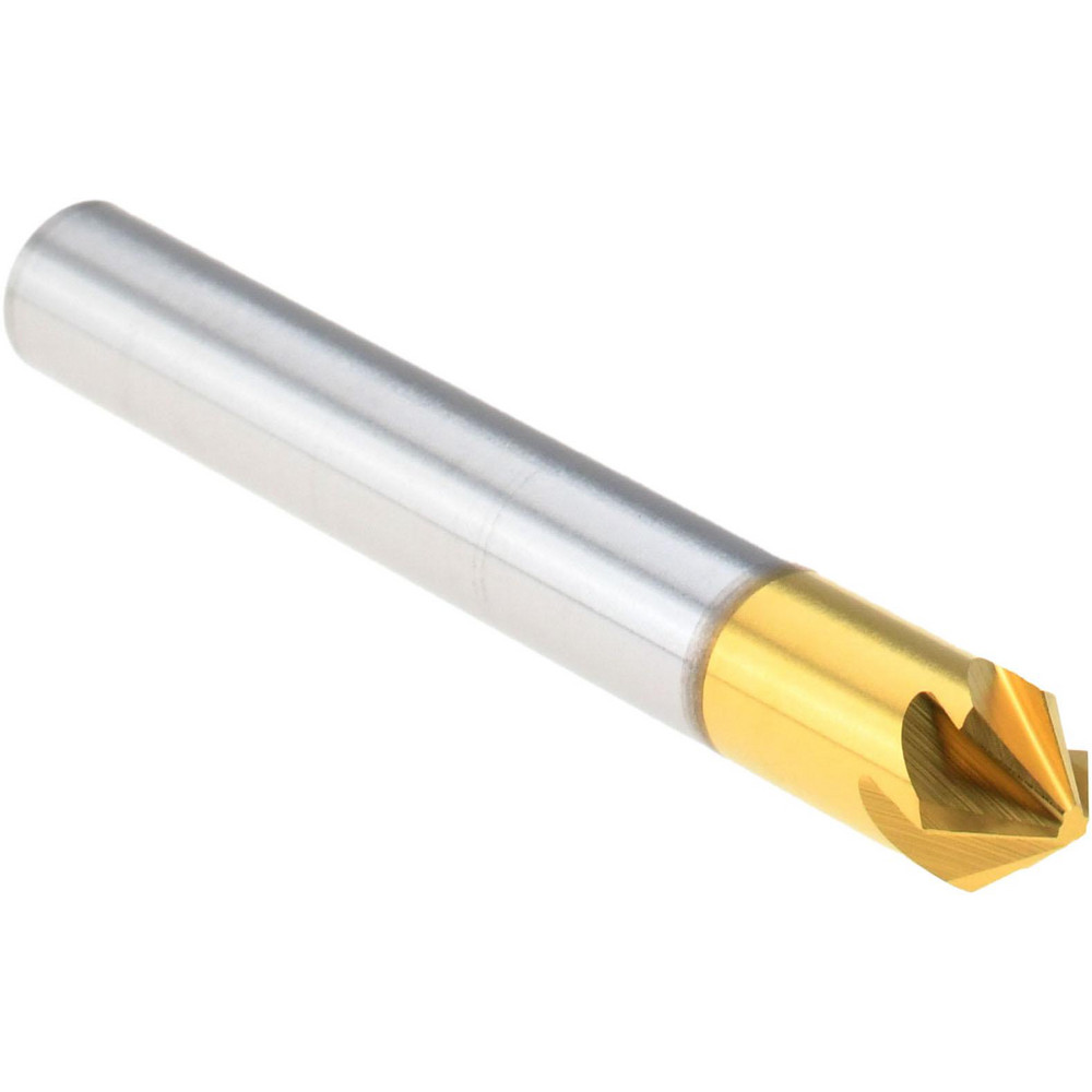 Melin Tool Countersink: 1/4" Head Dia, 82.00 deg Included Angle, 6 Flute, Cobalt Steel, Right Hand Cut - 18195
