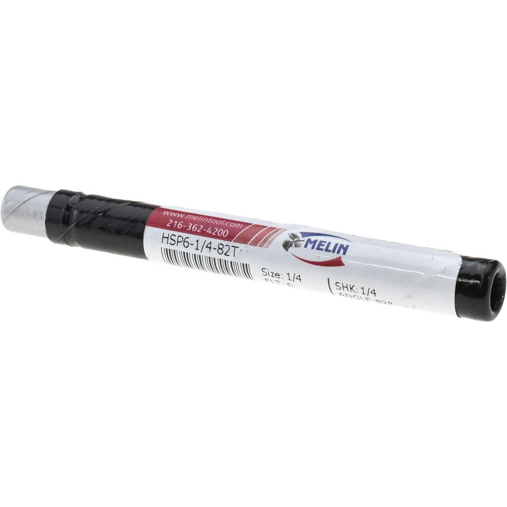 Melin Tool Countersink: 1/4" Head Dia, 82.00 deg Included Angle, 6 Flute, Cobalt Steel, Right Hand Cut - 18195