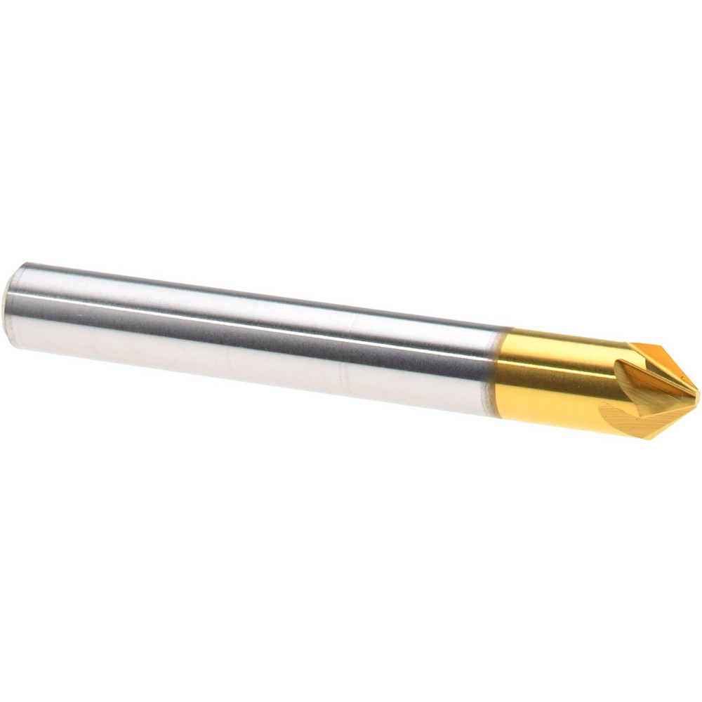 Melin Tool Countersink: 1/4" Head Dia, 82.00 deg Included Angle, 6 Flute, Cobalt Steel, Right Hand Cut - 18195