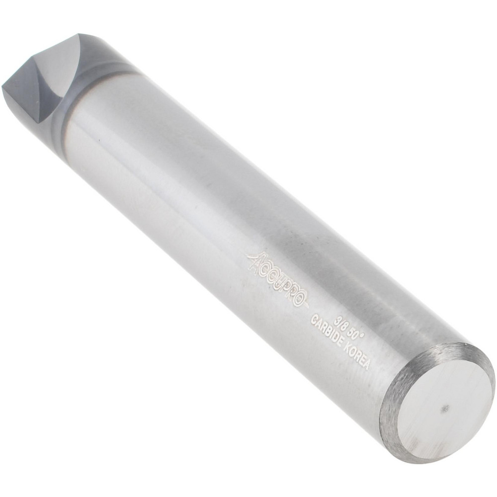 Accupro Chamfer Mill: 3/8" Dia, 3/8" Shank Dia, 100 deg, 2 Flute, Solid Carbide, Single End - EM99943846