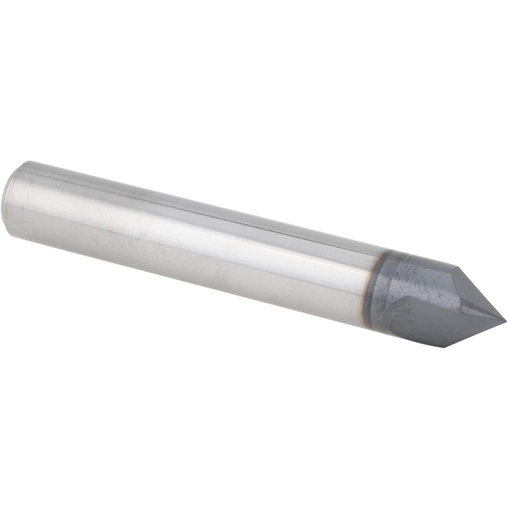 Accupro Chamfer Mill: 3/8" Dia, 3/8" Shank Dia, 100 deg, 2 Flute, Solid Carbide, Single End - EM99943846