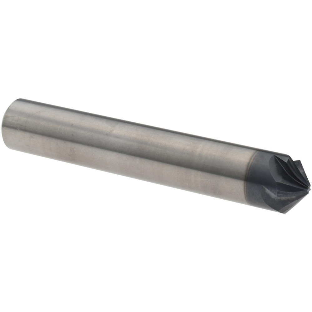 Accupro Chamfer Mill: 3/8" Dia, 3/8" Shank Dia, 100 deg, 2 Flute, Solid Carbide, Single End - EM99943846